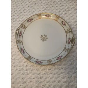 Antique Nippon Hand Painted Floral Rose Gold Moriage Porcelain 10.25in